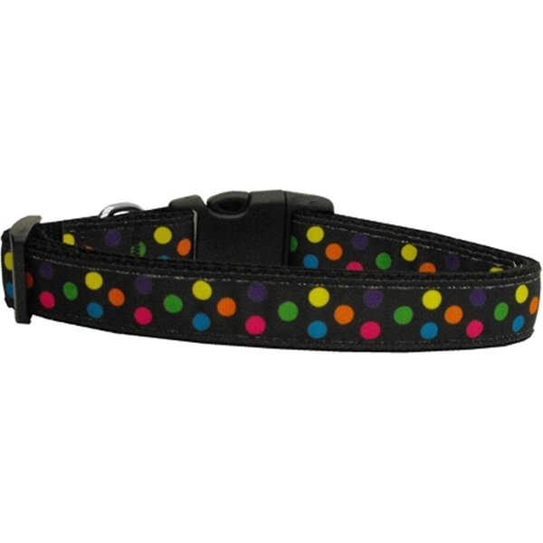 Mirage Pet Products Black Multi-Dot Nylon Dog CollarExtra Large 125-110 XL